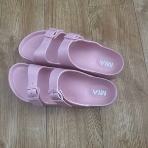 MIA Blush Pink Buckle Slides 10